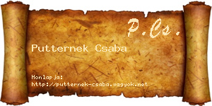 Putternek Csaba névjegykártya